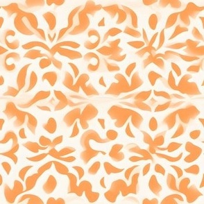 Orange Abstract Print on White