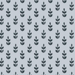 Stamped Leaf Ditsy gray-navy