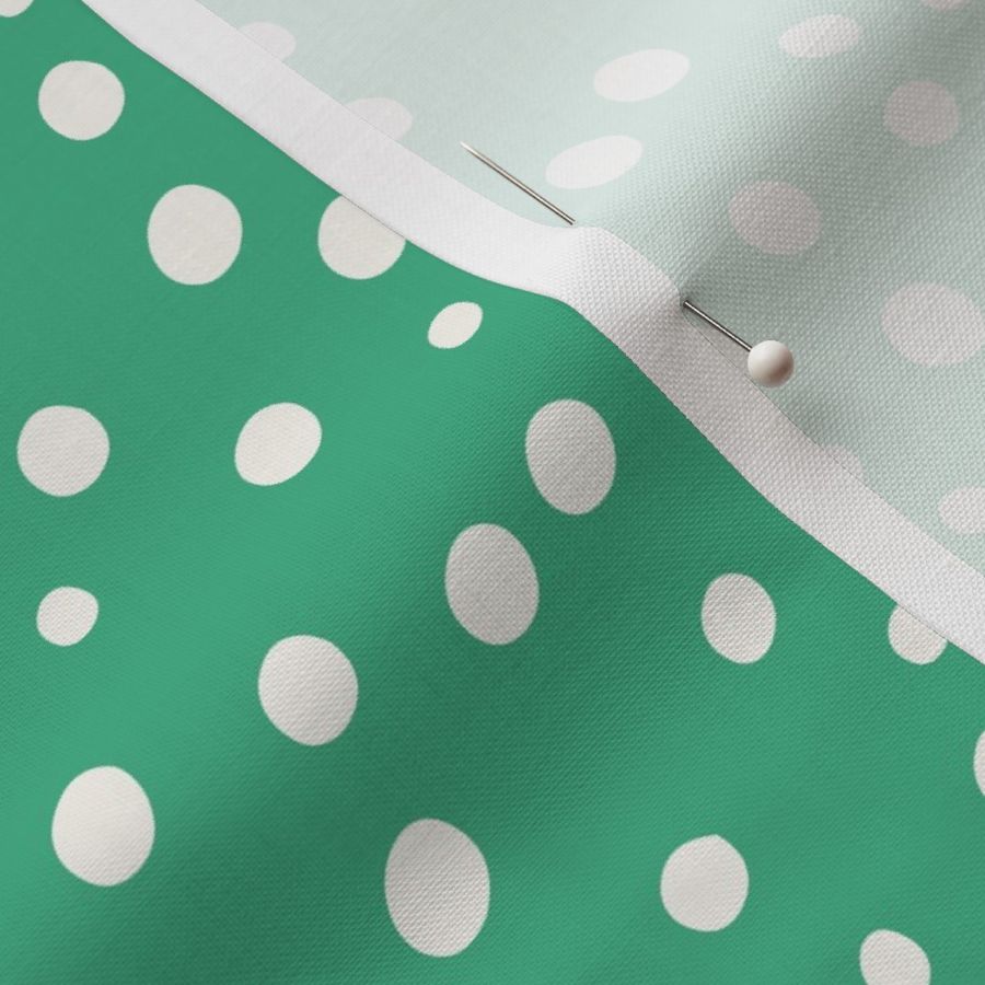 white Polka dot on green Sheets and Shams