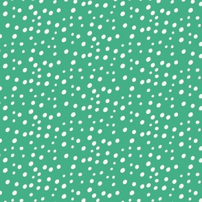 white Polka dot on green Sheets and Shams