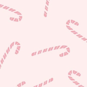 Tossed Candy Canes in Light Sugar Pink (Large Scale)