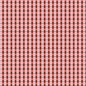 Rustic Holiday Plaid in Classic Cranberry Red, Pink and Green (Mini Micro)