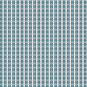 Rustic Holiday Plaid in Frosty Blue Green and Silver (Mini Micro)
