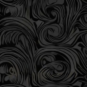 Monochromatic Black and Gray Swirl