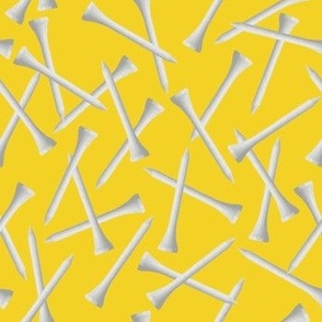 Golf Tees on Bright Yellow: Small