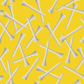 Golf Tees on Bright Yellow: Medium