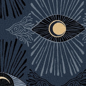 Sight Of Luna on Navy Blue - XL