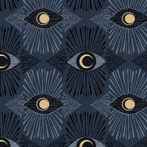 Sight Of Luna on Navy Blue - Large