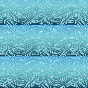 Horizontal Coastal Ocean Waves  with a Colorful Gradient