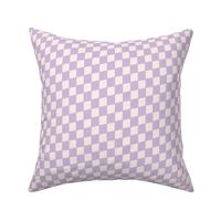 Diagonal Racing Flag Checkers in Purple and White