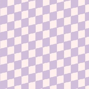 Diagonal Racing Flag Checkers in Purple and White