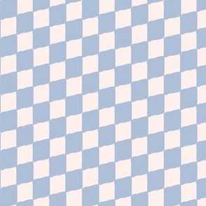Diagonal Racing Flag Checkers in Blue and White