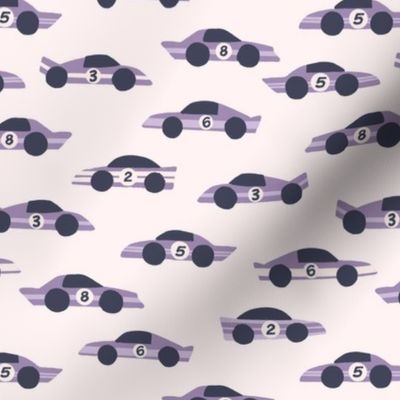 Race Cars in Lilac Purple