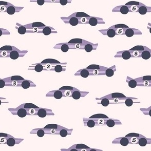 Race Cars in Lilac Purple