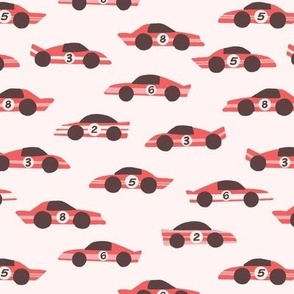 Race Cars in Light Red