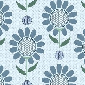 Golf Ball Flowers in Blues: Extra Small