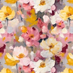 Oil painted flowers