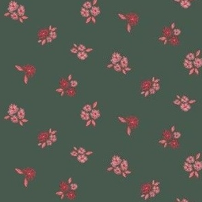 Tiny Floral Tango - Merry Merry - Red, Green