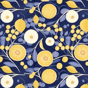 Lemon geometric floral a la Hilma af Klint