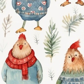 Chickens In Sweaters (Large Scale)