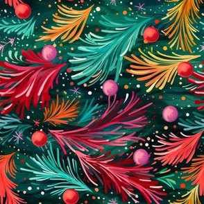 Colorful Branches and Ornaments
