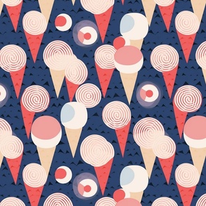 Ice cream cones abstract a la Hilma af klint