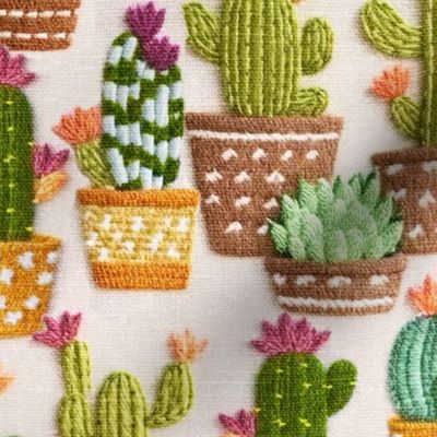 Embroidered Cacti (Large Scale)
