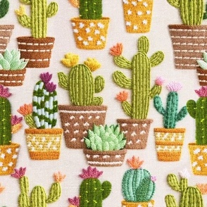 Embroidered Cacti (Large Scale)