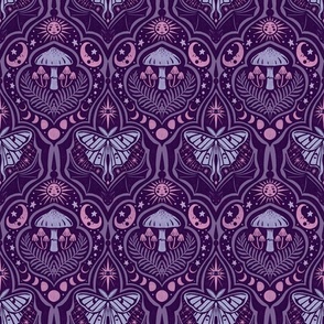 Gothic Nature Damask - medium - violet