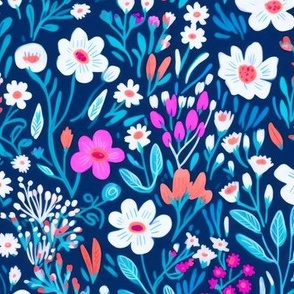 Blue Floral Meadow