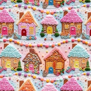 Embroidered Gingerbread Houses (Small Scale)