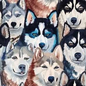 Husky Dogs (Large Scale)