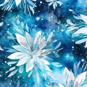 Icy Winter Floral (Large Scale)