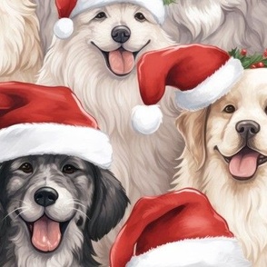 Silly Dogs in Santa Hats (Large Scale)
