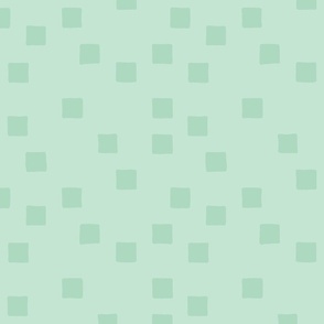 Hand Drawn Tonal Boxes in Mint Green - Large Scale
