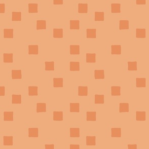 Hand Drawn Tonal Boxes in Peach Orange - Large Scale