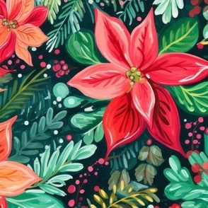 Painted Poinsettias (Large Scale)