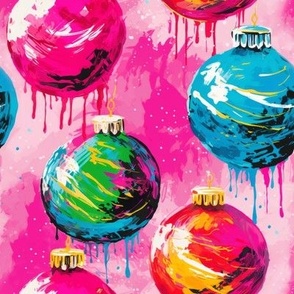 Paint Splattered Christmas Ornaments