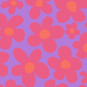 fuchsia pink, orange, purple background