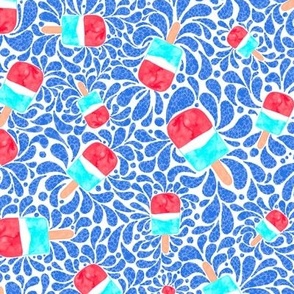 Popsicle Splash in Red White and Blue