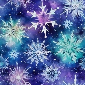 Watercolor Snowflakes (Large Scale)