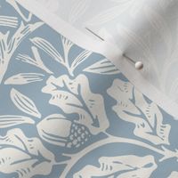 william morris acorns and oak leaves: content blue // arts and crafts, tapestry, damask, trellis