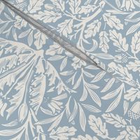william morris acorns and oak leaves: content blue // arts and crafts, tapestry, damask, trellis