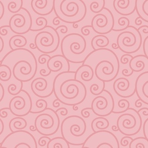 Hand Drawn Tonal Swirl in Pink - Large Scale