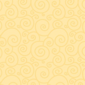 Hand Drawn Tonal Swirl in Yellow - Large Scale