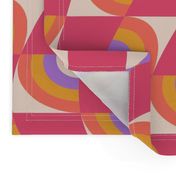 Warped Rainbow Checkerboard - (MEDIUM) purple, pink, orange, fuchsia, goldenrod yellow
