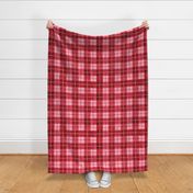 Wonky Watercolor Plaid - Cherry Red 2X