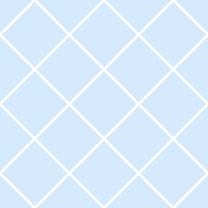 Light Blue Lattice in Light Azure Coastal Blue and White  - Large - Baby Boy Nursery, Blue Diagonal Squares, Simple Trellis