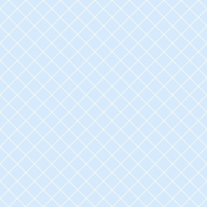 Light Blue Lattice in Light Azure Coastal Blue and White  - Small - Baby Boy Nursery, Blue Diagonal Squares, Simple Trellis