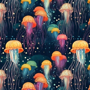 jellyfish in the starry sea